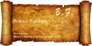 Buksz Fatima névjegykártya
