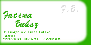 fatima buksz business card
